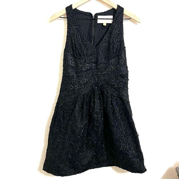 Leifsdottir Anthropologie Black Lace Eyelet Dress Lingonberry Sleeveless Size 4 - Picture 2 of 15